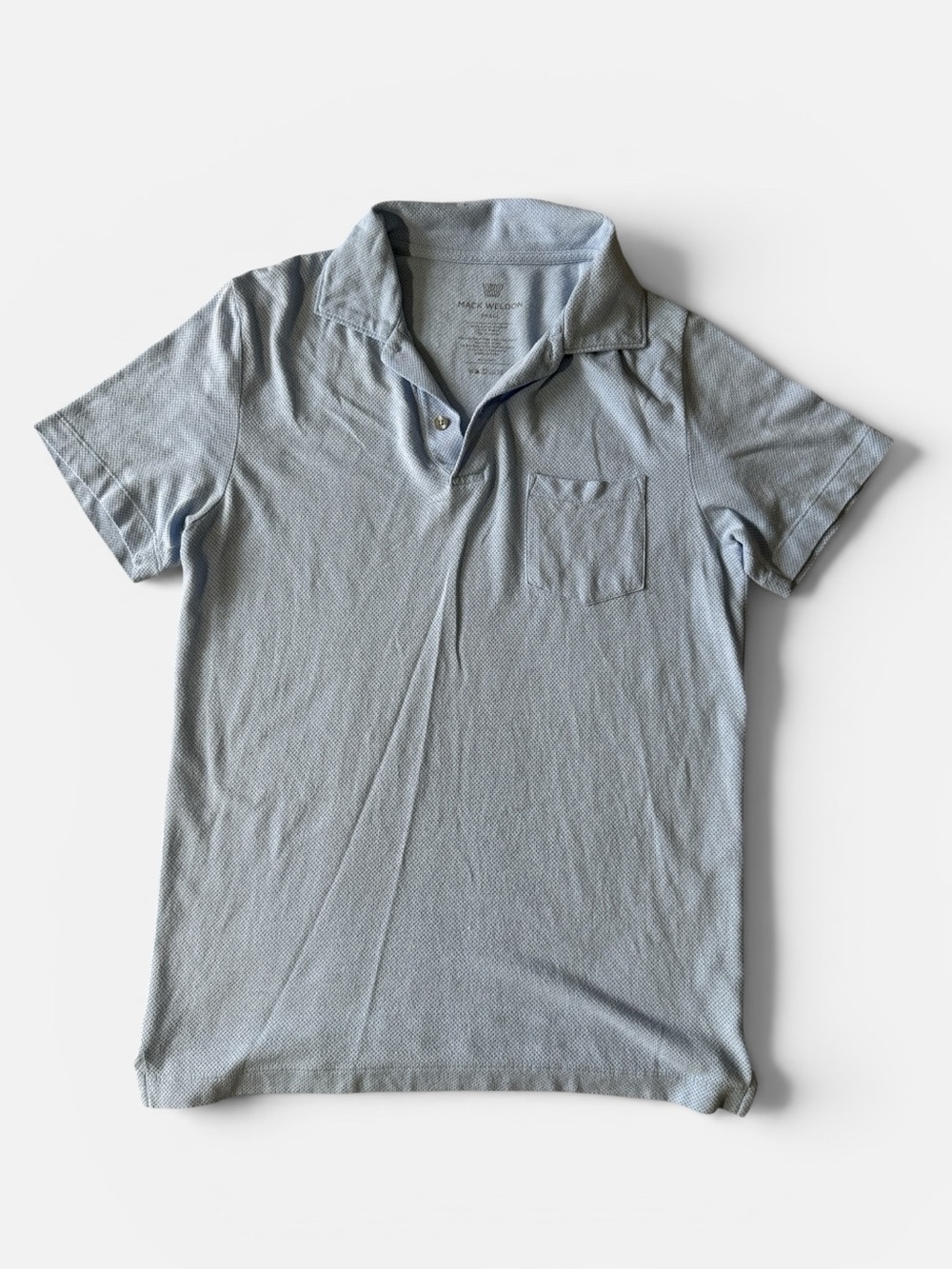 Mack Weldon mens S Small blue lightweight performance polo shirt EUC